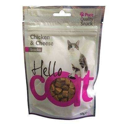 הלו קט חטיף רך לחתולים בטעם עוף וגבינה