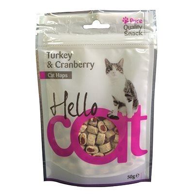 הלו קט חטיף רך לחתולים בטעם הודו וחמוציות